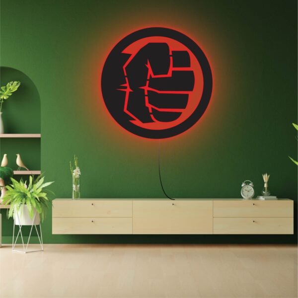 Bold Fist Wall Light – Illuminated Symbol of Strength - Image 3