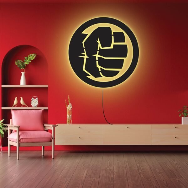 Bold Fist Wall Light – Illuminated Symbol of Strength - Image 4
