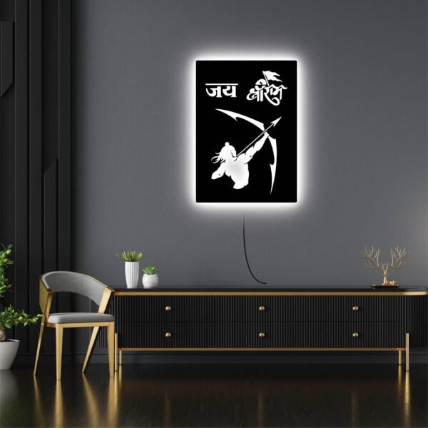 Jai Shree Ram LED Wall Light – Lord Ram Backlit Wall Art - Image 2