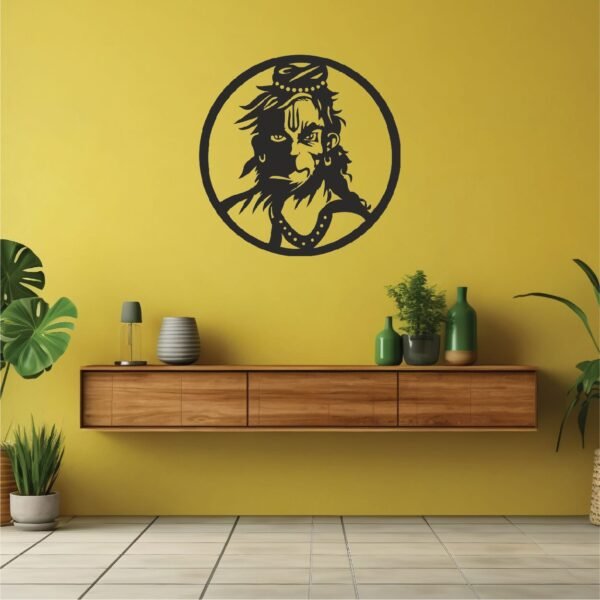 Lord Hanuman Wooden Wall Art – Spiritual Wall Decor for Modern Homes | 18 inch - Image 4