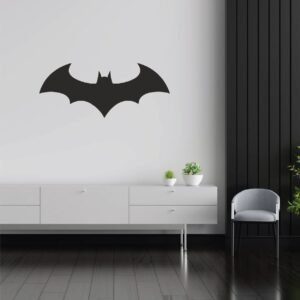 Batman Logo Wooden Wall Art – Minimalist Superhero Decor