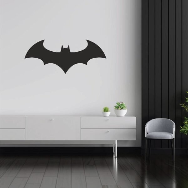 Batman Logo Wooden Wall Art – Minimalist Superhero Decor