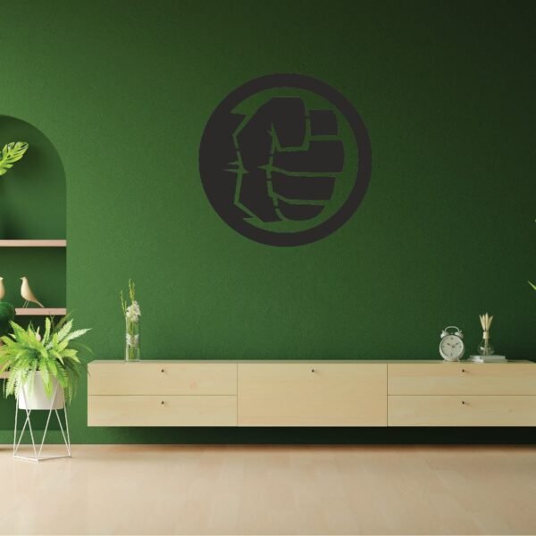 Power Fist Symbol Wooden Wall Art – Modern Strength & Motivation Decor | 18 inch - Image 4