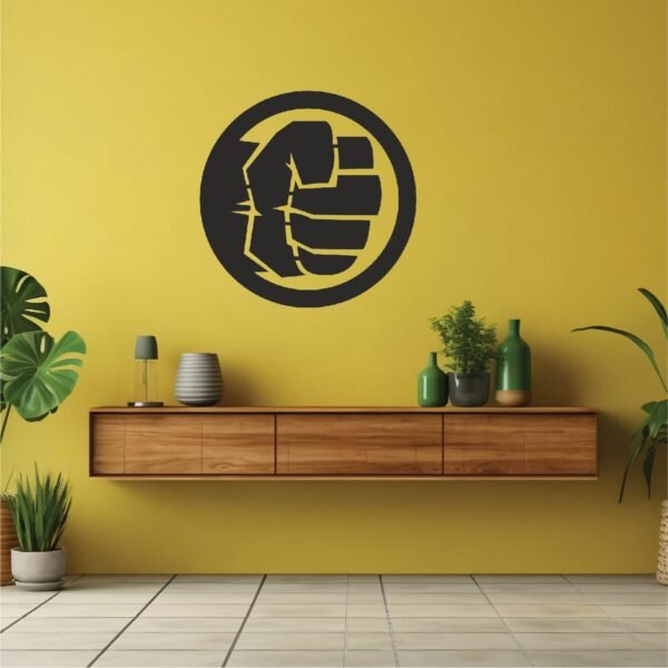 Power Fist Symbol Wooden Wall Art – Modern Strength & Motivation Decor | 18 inch - Image 3
