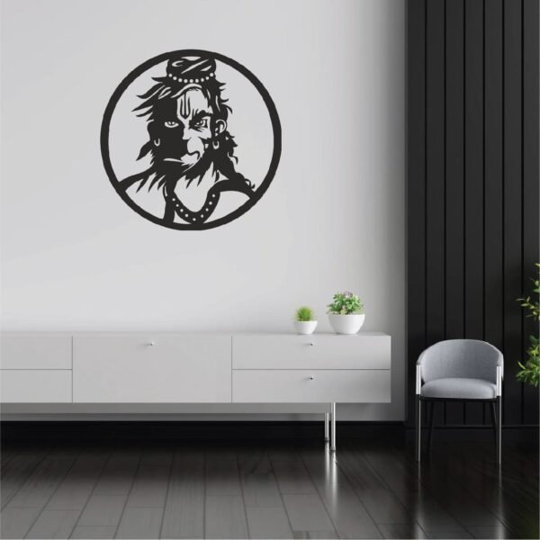 Lord Hanuman Wooden Wall Art – Spiritual Wall Decor for Modern Homes | 18 inch
