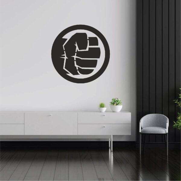 Power Fist Symbol Wooden Wall Art – Modern Strength & Motivation Decor | 18 inch