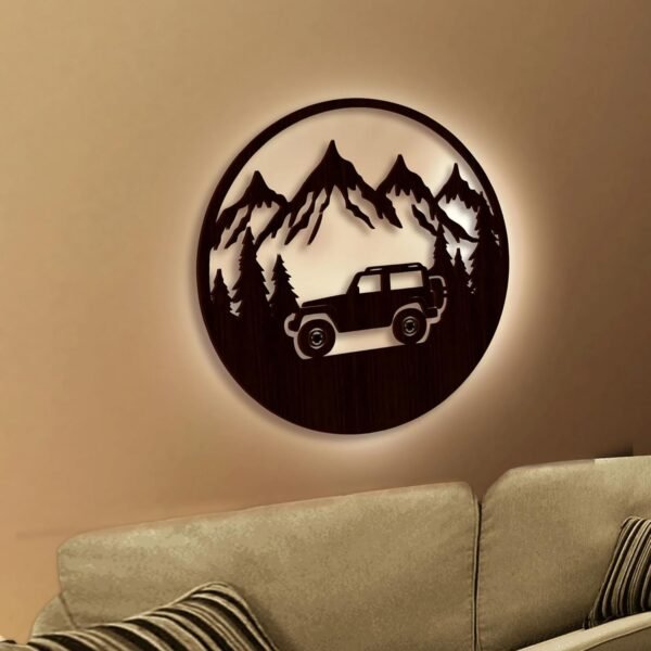 18 Inch Jeep Adventure Backlit LED Wall Art - Image 2