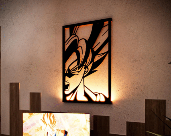 18 Inch Anime Backlit LED Wall Art – Goku Design