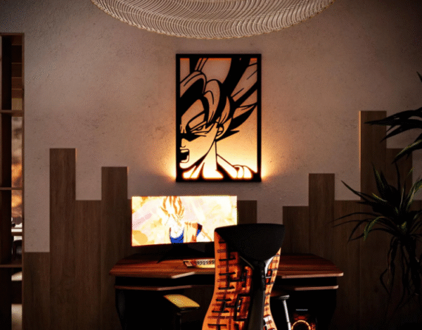 18 Inch Anime Backlit LED Wall Art – Goku Design - Image 3