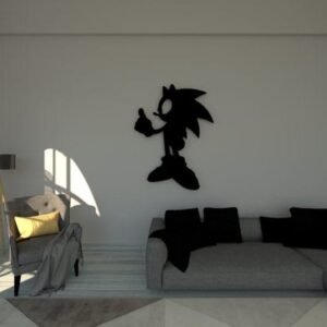 LED Wall Art – Sonic-Inspired Silhouette with Backlight - 18 inch