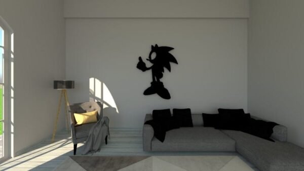 LED Wall Art – Sonic-Inspired Silhouette with Backlight - 18 inch