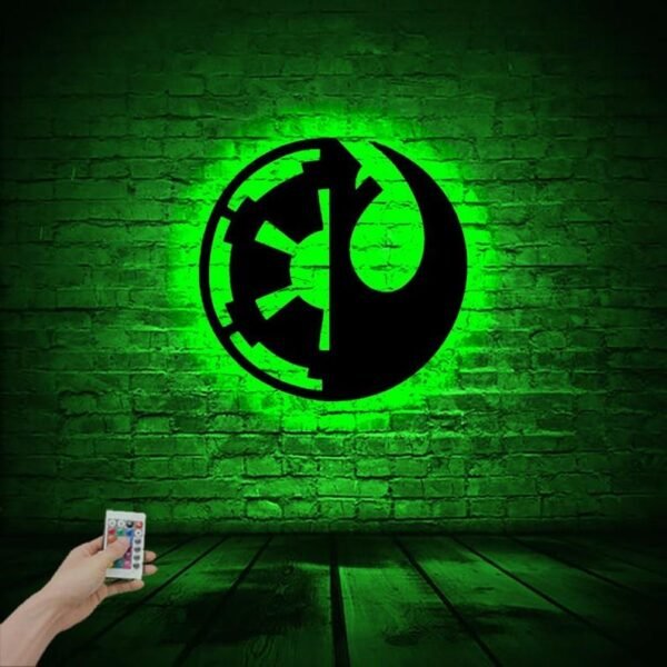 LED Wall Art – Galactic Alliance Symbol with Remote-Control Backlight - 18 inch - Image 5