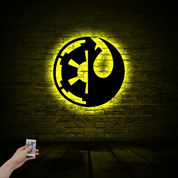 LED Wall Art – Galactic Alliance Symbol with Remote-Control Backlight - 18 inch - Image 2