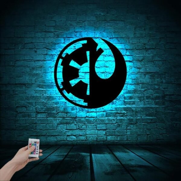 LED Wall Art – Galactic Alliance Symbol with Remote-Control Backlight - 18 inch - Image 3