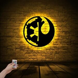 LED Wall Art – Galactic Alliance Symbol with Remote-Control Backlight - 18 inch