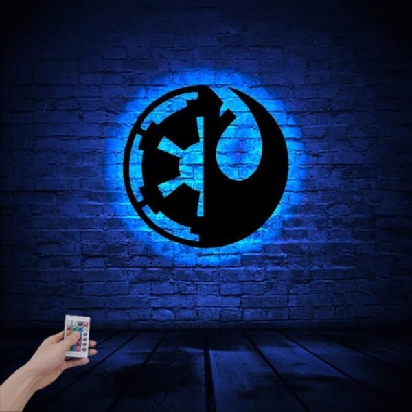 LED Wall Art – Galactic Alliance Symbol with Remote-Control Backlight - 18 inch - Image 4