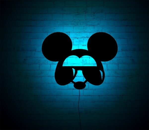 LED Wall Art – Mickey Mouse Silhouette with Backlight