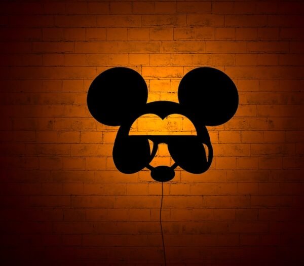 LED Wall Art – Mickey Mouse Silhouette with Backlight - Image 3