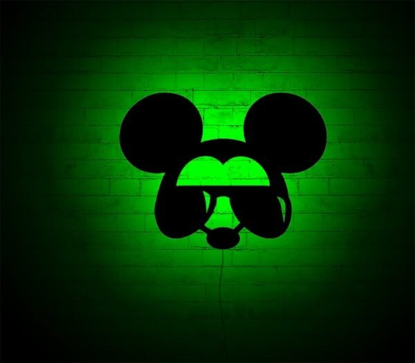 LED Wall Art – Mickey Mouse Silhouette with Backlight - Image 2