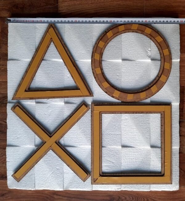 Modern Wooden PlayStation Wall Art – Gaming Room Decor | Triangle, Circle, X, Square Symbols | 12 inch - Image 4