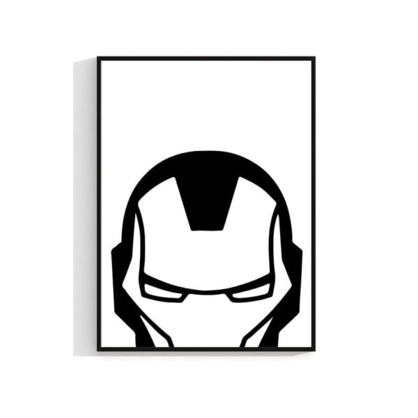 Minimalist Black & White Superhero Wall Art Prints – Set of 6 Marvel & DC Icons for Kids’ Room Decor | 12 inch - Image 2