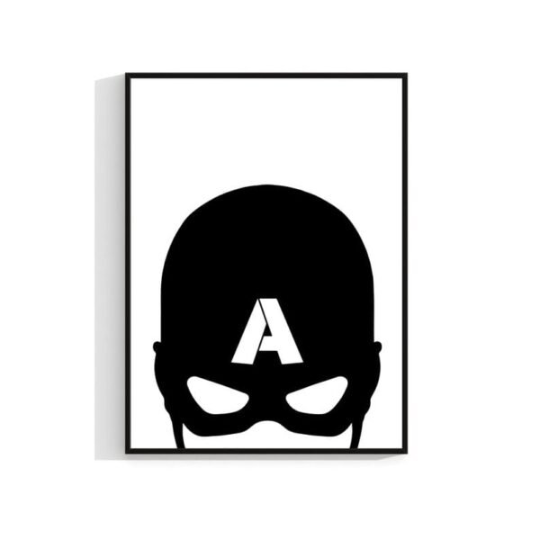 Minimalist Black & White Superhero Wall Art Prints – Set of 6 Marvel & DC Icons for Kids’ Room Decor | 12 inch - Image 6