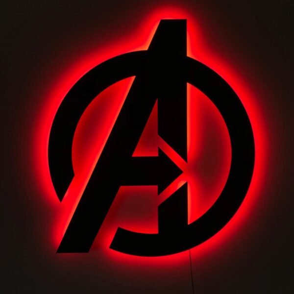 Avengers Logo LED Wall Art – Marvel Superhero Blue Backlit Sign | Gamer & Home Theater Decor | 18 Inch - Image 4