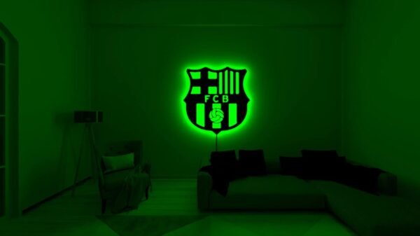 FC Barcelona LED Wall Art – Backlit FCB Logo Sign for Game Rooms, Bedrooms & Man Caves | 18 Inch - Image 3