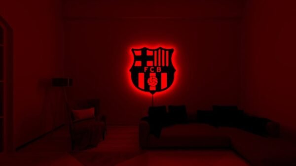 FC Barcelona LED Wall Art – Backlit FCB Logo Sign for Game Rooms, Bedrooms & Man Caves | 18 Inch - Image 2