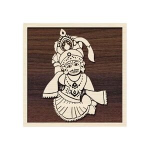 Shreenath ji Wooden Wall Art | Laser-Cut Hindu God Decor | Traditional Indian Home Temple Frame | 12 Inch