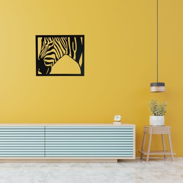 Minimalist Zebra Wall Art | Black Metal Silhouette | Modern Animal-Inspired Home Decor | 18 Inch - Image 4