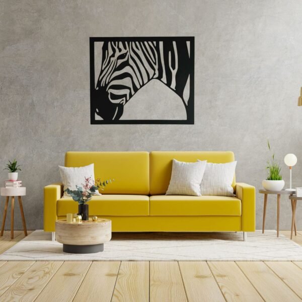 Minimalist Zebra Wall Art | Black Metal Silhouette | Modern Animal-Inspired Home Decor | 18 Inch - Image 3
