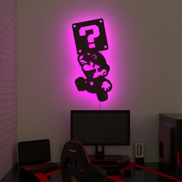 Mario LED Backlit Logo – Acrylic/MDF Wall Art Sign for Kids Room, Gaming Setup & Gift 18 Inches - Image 5