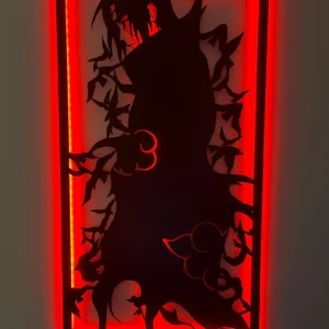 Wooden Anime LED Backlit Logo – MDF Wall Art Sign for Home & Gaming Room Décor