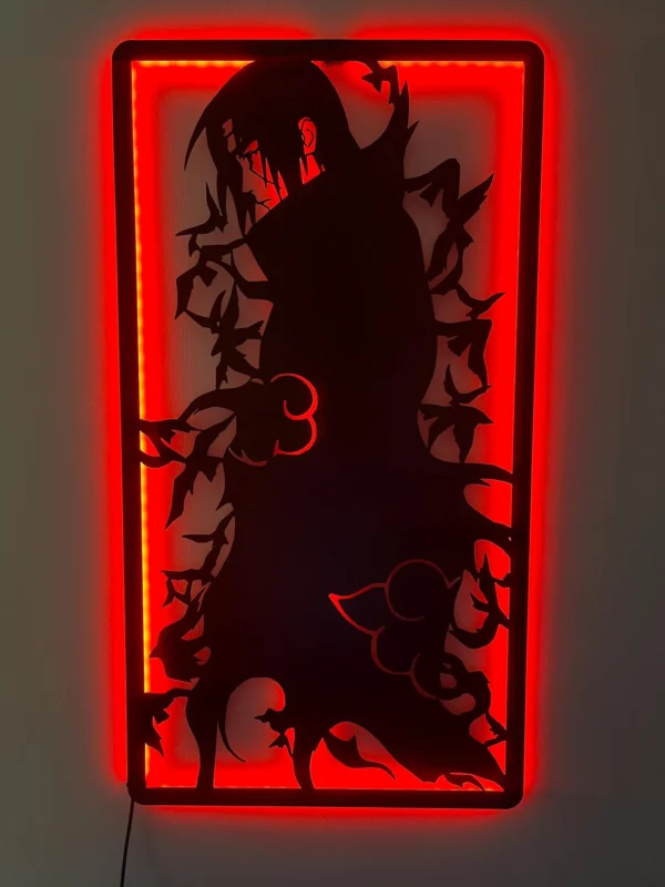Wooden Anime LED Backlit Logo – MDF Wall Art Sign for Home & Gaming Room Décor